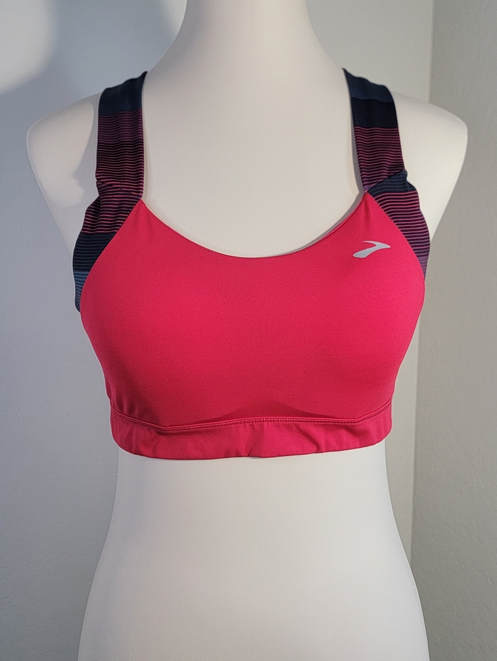 Brooks Uplift Crossback Sports Bra High Impact Running Crossfit Pink